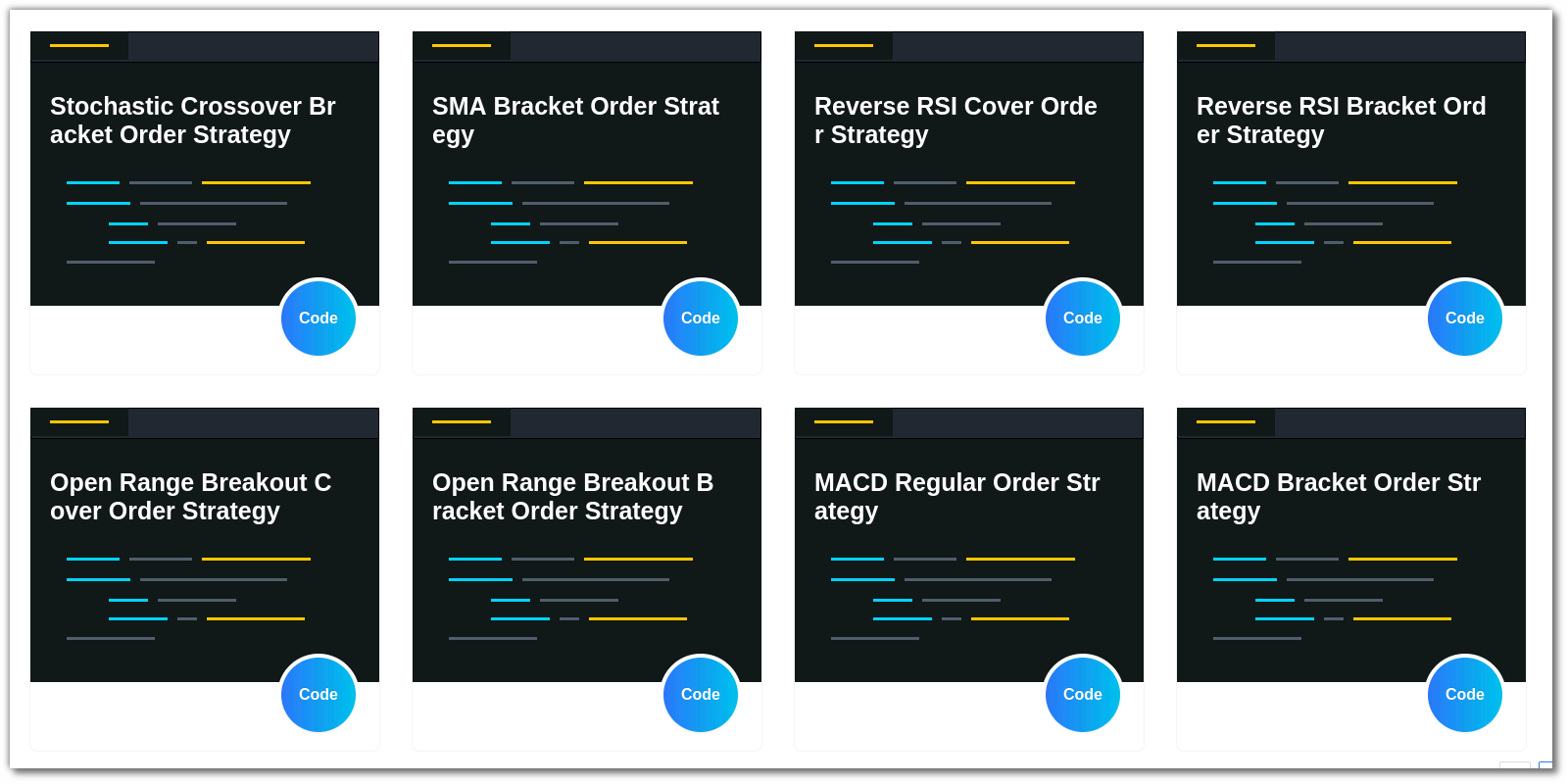 Code Ready Templates - pyalgotrading